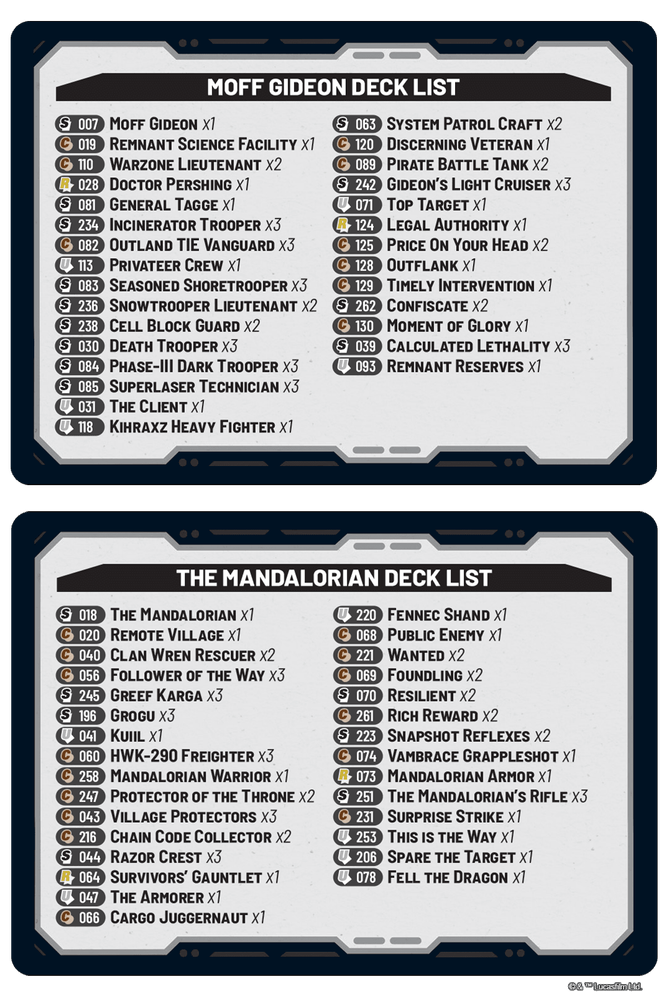 Shadows of the Galaxy Two-Player Starter Decklists